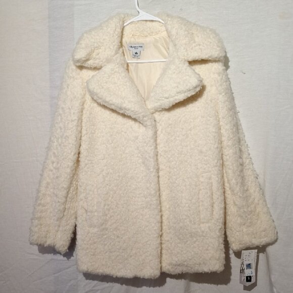Cream Teddy Jacket, Faux Fur, Oversized Celebrity Pink Sz 4, NWT - Picture 7 of 12